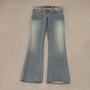 Rock & Republic Kiedis Flare Jeans Light Wash Low Rise Embroidered Size 27 Y2K
